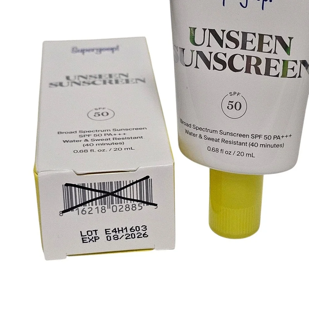 Supergoop! Unseen Sunscreen SPF 50 Water Sweat Resistant Travel Size 0.68oz